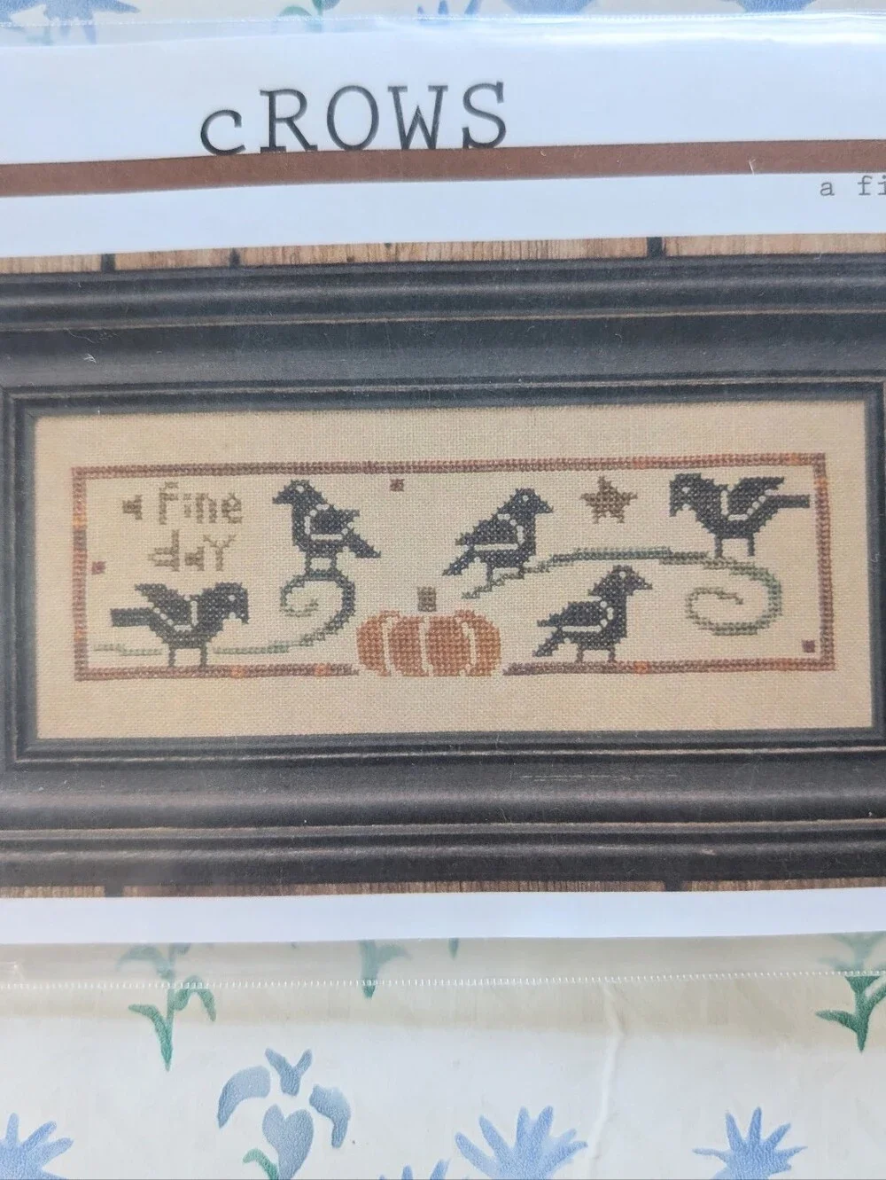 Bent Creek cRows A Fine Day Cross Stitch Kit NEW Linen Primitive Farmhouse Fall